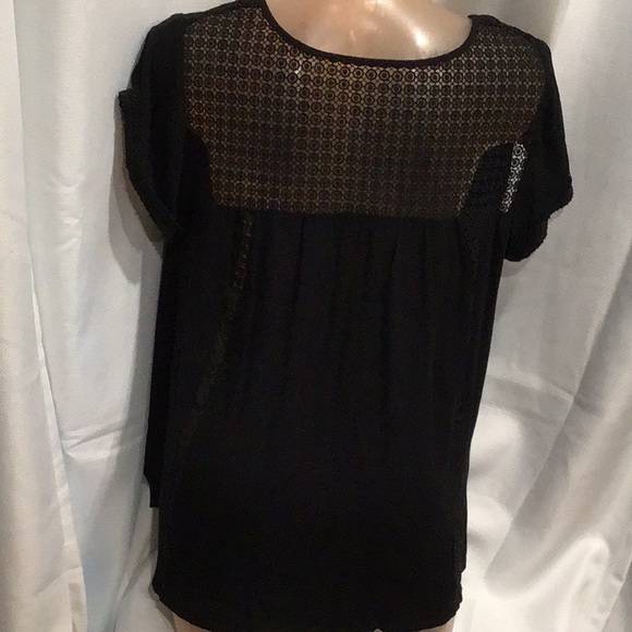 Addition Elle Black Lace-Up Boho Blouse - Picture 2 of 2